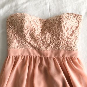 Peach High-Low Lace Dress (only worn once!)